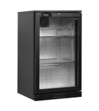 BA6H 100 Ltr Undercounter Single Glass Black Back Bar Bottle Cooler