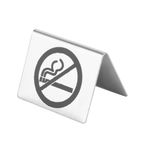 Image of U044 Brushed Steel No Smoking Table Sign