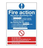 Y919 Fire Action Sign