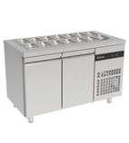 ZNF99 274 Ltr 2 Door Stainless Steel Refrigerated Pizza / Saladette Prep Counter