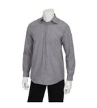 Chambray Mens Long Sleeve Shirt Grey L - BB066-L