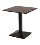 Image of FT501 Turin Metal Base Pedestal Square Table with Dark Wood Top 700x700mm