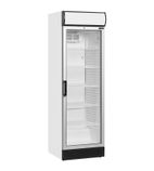 FSC1380 771 Ltr Upright Single Glass Door White Display Fridge With Canopy