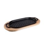 CZ015 Pre-Seasoned Cast Iron Oval Sizzler Plate 310mm