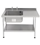 E20612R 1500w x 650d mm Stainless Steel Single Sink With Right hand Drainer (Self Assembly)