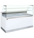 BELLINI ID 850FV SR 900mm Wide Flat Glass Serve Over Counter Display Fridge