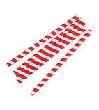 FB147 Paper Smoothie Straws Red Stripes 210mm (Pack of 250)