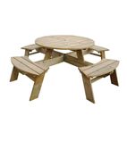 CG097 Round Wooden Picnic Table 6.5ft