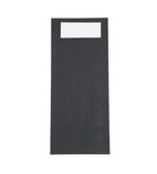 CK236 Black Cutlery Pouch with White Napkin (Pack of 500)
