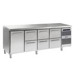 Image of GASTRO K 2207 CSG A DL/2D/2D/2D L2 Heavy Duty 668 Ltr 1 Door / 6 Drawer Stainless Steel Refrigerated Prep Counter