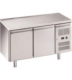 RC2H 282 Ltr 2 Door Stainless Steel Refrigerated Pizza / Saladette Prep Counter