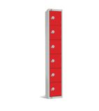 W953-PS Six Door Locker  with Sloping Top Red Padlock