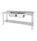DY829 2100w x 600d mm Stainless Steel Double Sink With Double Drainer
