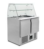 BPD2 240 Ltr 2 Door Stainless Steel Refrigerated Pizza / Saladette Prep Counter With Display