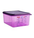 Image of Allergen CM789 Polypropylene 1/2 Gastronorm Food Storage Container Purple 10 Ltr