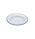 BI748 Enamel Soup Plate 9inch White/Blue