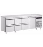 PN2229-ECO 547 Ltr Single Door Refrigerated Counter with 6 Drawers