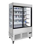 YLM480B 1000mm Wide Stainless Steel Multideck Display Fridge With Self Closing Sliding Doors