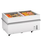 750CHVWH 597 Ltr White Island Display Chest Freezer With Glass Lid