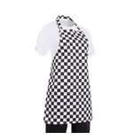 B357 Childrens Unisex Bib Apron Black & White Check