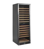 TFW400-2S 416 Ltr Upright Single Glass Door Stainless Steel Frame Dual Zone Wine Cooler