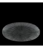 BM487 Studio Prints Agano Black Oval Chefs Plate