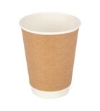 GP437 Coffee Cups Double Wall Kraft 340ml / 12oz (Pack of 25)