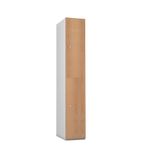 DE681-EL Two Door Electronic Combination Lock Locker Oak Finish