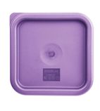 FX143 Polyethylene Square Food Measuring Container Lid Purple Small