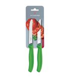 Image of CU554 Serrated Tomato/Utility Knife 11cm Green (Pack of 2)