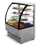 EVO150-SS-R290A 1500mm Wide Curved Glass Stainless Steel Patisserie Serve Over Counter Display Fridge