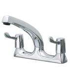 OEA314 Twin Mixer Tap With 3" Hot & Cold Levers & Swivel Spout
