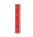 W952-CL Elite Four Door Manual Combination Locker Locker Red
