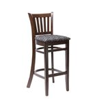 Image of FT431 Manhattan Dark Walnut Bar Chair with Black Diamond Padded Seat