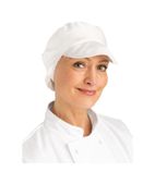 A215 Unisex Bakers Cap with Snood White