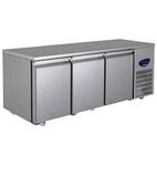 Image of Blu BPETM3 Heavy Duty 428 Ltr 3 Door Stainless Steel Refrigerated Prep Counter