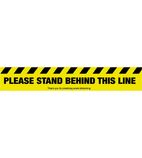 Please Stand Behind This Line Social Distancing Floor Graphic FN359