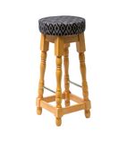 FT460 Classic Soft Oak High Bar Stool with Black Diamond Seat (Pack of 2)