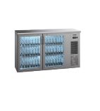 E3/22GMUCS84 329 Ltr Undercounter Double Hinged Glass Door Stainless Steel Back Bar Bottle Cooler