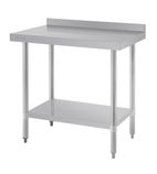 Image of T380 900w x 600d mm Stainless Steel Wall Table with One Undershelf