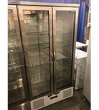 BAR20SS 417 Ltr Upright Double Hinged Glass Door Stainless Steel Back Bar Bottle Cooler - Graded