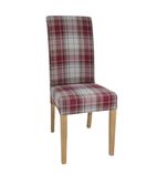 Image of DB989 Austin Dining Chairs Wine Tartan (Pack of 2)