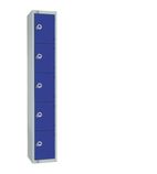 CG612-CNS Five Door Coin Return Locker with Sloping Top Blue