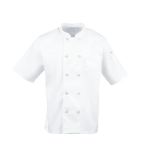 A372-XL Unisex Volnay Chefs Jacket Short Sleeve White XL