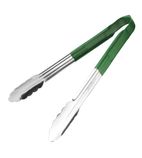 Image of CB155 Colour Coded Green Serving Tongs 300mm