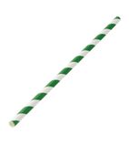 DW197 Biodegradable Paper Straws Green Stripes