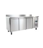 Image of U-Series  DL915 Medium Duty 417 Ltr 3 Door Stainless Steel Refrigerated Prep Counter With Upstand