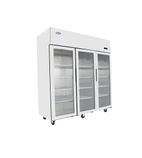Image of YCF9409GR 1390 Ltr Upright Triple Hinged Glass Door Stainless Steel Display Freezer