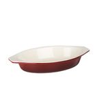 Image of GH317 Red Oval Cast Iron Gratin Dish 650ml