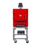FW671 Grizzly Commercial Charcoal Oven Smoker and Grill Red
